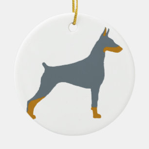 LS Doberman Pinscher blue and rust silo Ceramic Ornament