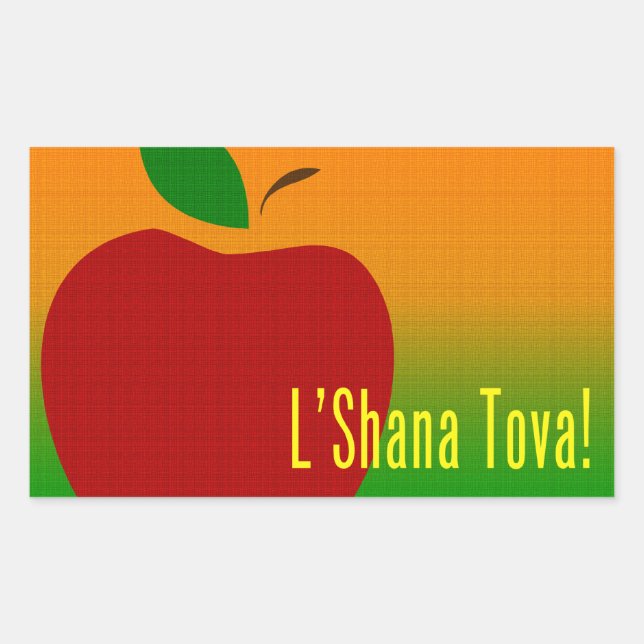 L'Shana Tova Apple Rectangular Sticker (Front)