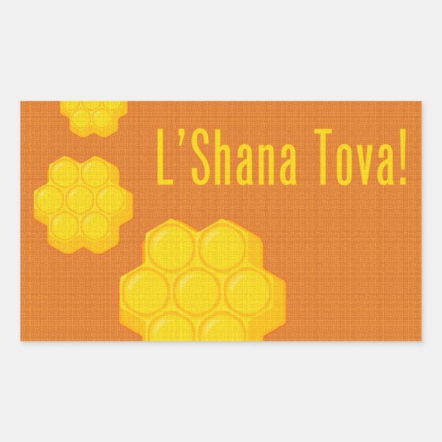 L'Shana Tova Honeycombs Rectangular Sticker (Front)