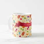 L'Shana Tova! Rosh Hashanah New Year Party Pattern Coffee Mug<br><div class="desc">Happy Rosh Hashanah Jewish New Year Holiday symbols Pattern. L'Shana Tova! Hebrew Wishes text. Torah, Honey and apple, shofar, pomegranate, star of David, gold Vintage background, Rosh hashana, traditional fruits, floral frame, vintage, autumn, sukkot. Judaica. Hand Drawn Watercolor. Home > Kitchen & Dining > Drinkware > Mugs & Cups Design...</div>