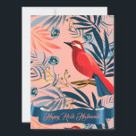 L'Shana Tovah! Rosh Hashanah Jewish New Year Card<br><div class="desc">Happy Rosh Hashanah Hebrew Text "Shana Tova" Jewish New Year Holiday symbols greeting card. L'Shana Tovah! Torah, Honey and apple, shofar, pomegranate, star of David, Rosh Hashana traditional fruits autumn, sukkot. Judaica. Vintage Birds and Leaves background. Invitations & Stationery > Invitations & Announcements, Invitations & Stationery > Greeting Cards seasonal...</div>