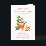 L'Shana Tovah! Rosh Hashanah Jewish New Year Holiday Card<br><div class="desc">Happy Rosh Hashanah Hebrew Text "Shana Tova" Jewish New Year Holiday symbols greeting card. L'Shana Tovah! Torah, Honey and apple, shofar, pomegranate, star of David, Rosh hashana traditional fruits autumn, sukkot. Judaica. Vintage. Invitations & Stationery > Invitations & Announcements, seasonal Card Design with custom text template. Design for two sides....</div>