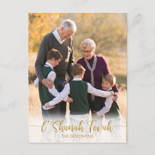 L'Shanah Tovah Rosh Hashanah Family Photo Holiday Postcard (Front)