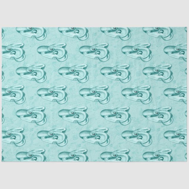 Lt Blue and Gold Nautical Series Design 14 Tissue Paper (Front)