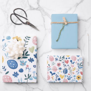 Lt Blue Easter Wrapping Paper Sheet Set – 19"x29"