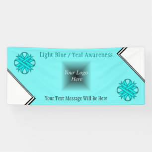 Lt Blue/Teal Clover Ribbon by Kenneth Yoncich Banner
