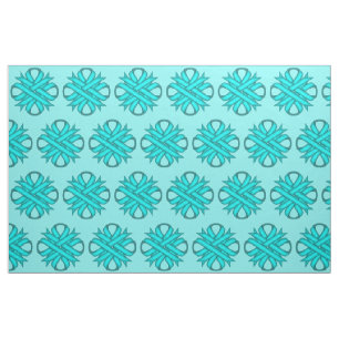Lt Blue/Teal Clover Ribbon by Kenneth Yoncich Fabric