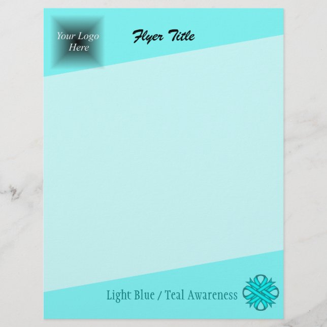 Lt Blue / Teal Clover Ribbon by Kenneth Yoncich Flyer (Front)