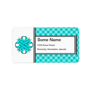 Lt Blue/Teal Clover Ribbon by Kenneth Yoncich Label