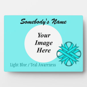 Lt Blue/Teal Clover Ribbon Template by K Yoncich Plaque