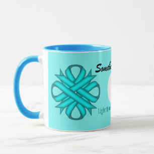 Lt Blue/Teal Clover Ribbon Tmpl by Kenneth Yoncich Mug