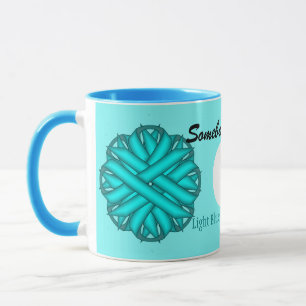 Lt Blue/Teal Flower Rbn Tmpl by Kenneth Yoncich Mug