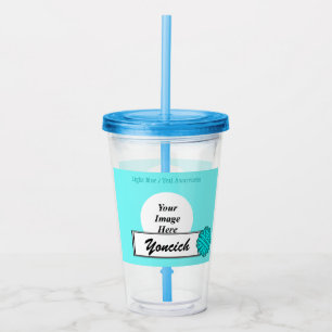 Lt Blue / Teal Flower Ribbon by Kenneth Yoncich Acrylic Tumbler