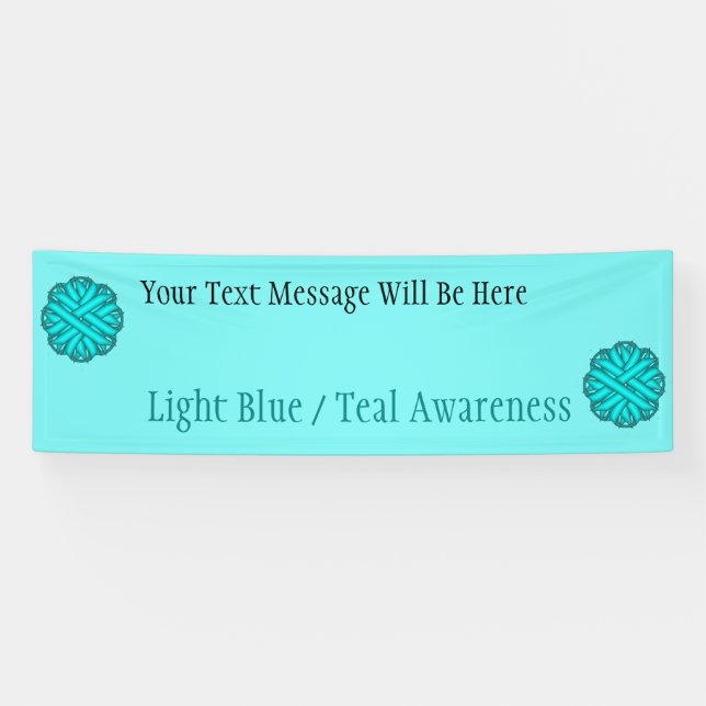 Lt Blue/Teal Flower Ribbon by Kenneth Yoncich Banner (Horizontal)