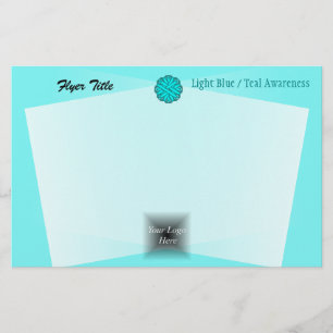 Lt Blue/Teal Flower Ribbon by Kenneth Yoncich Flyer