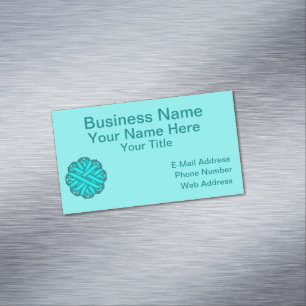 Lt Blue/Teal Flower Ribbon by Kenneth Yoncich Magnetic Business Card