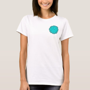 Lt Blue/Teal Flower Ribbon by Kenneth Yoncich T-Shirt