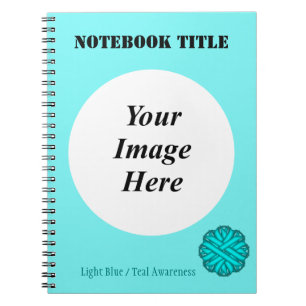 Lt Blue/Teal Flower Ribbon Template by K Yoncich Notebook