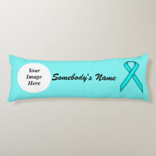Lt Blue/Teal Standard Rbn Tmpl by Kenneth Yoncich Body Cushion