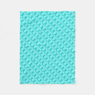 Lt Blue/Teal Standard Ribbon by Kenneth Yoncich Fleece Blanket