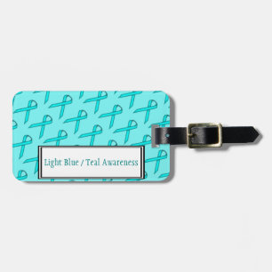 Lt Blue / Teal Standard Ribbon by Kenneth Yoncich Luggage Tag