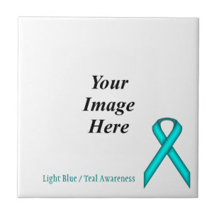 Lt Blue / Teal Standard Ribbon by Kenneth Yoncich Tile