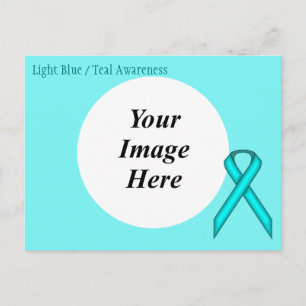 Lt Blue/Teal Standard Ribbon Template by K Yoncich Postcard