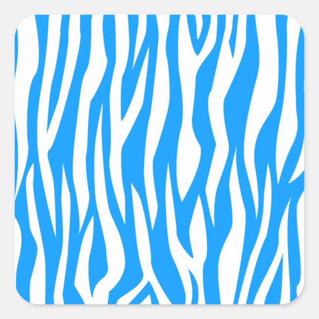 Lt Blue Zebra Print Square Sticker (Front)