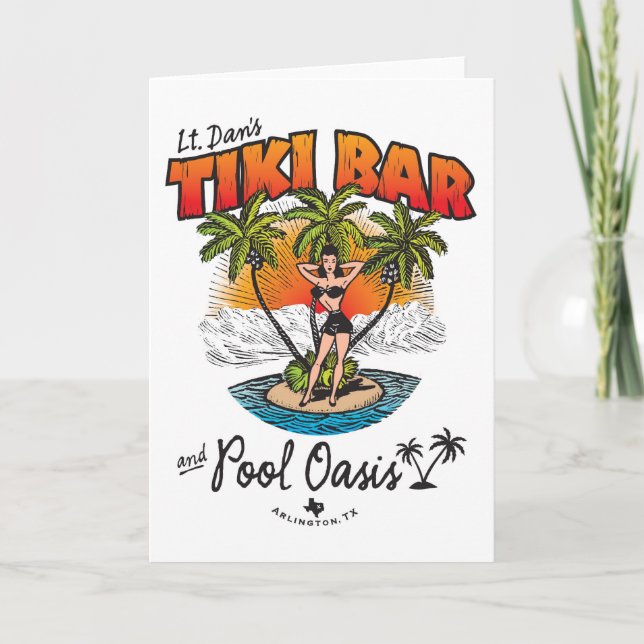 Lt. Dan's Tiki Bar & Pool Oasis Bikini Babe Card (Front)
