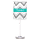 Lt Grey Med Grey White Chevron Teal Name Monogram