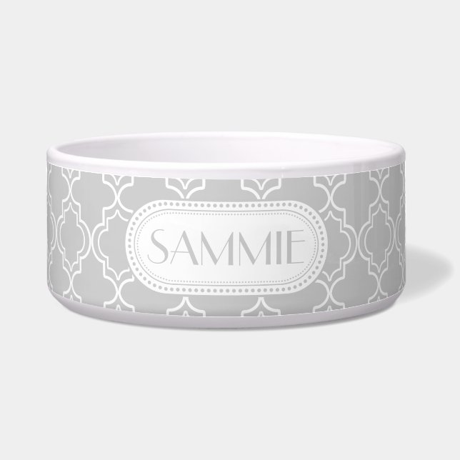 Lt Grey | White Moroccan Trellis Monogram (Front)