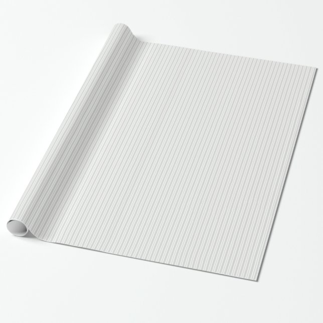 Lt Grey White Uneven Stripe Pattern Wrapping Paper (Unrolled)
