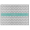 Lt Grey Wht Chevron ZigZag Aqua Name Monogram