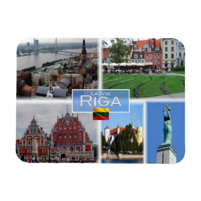 LT  Lithuania Latvia Lietuva - Riga - Magnet (Horizontal)