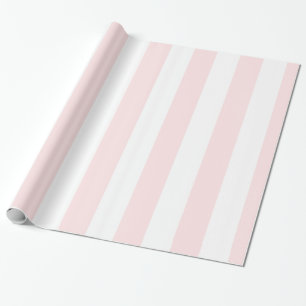 Lt Pink White Extra Large Stripe Pattern Wrapping Paper