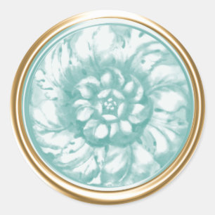 Lt Turquoise Vintage Baroque Embossed Look Seal