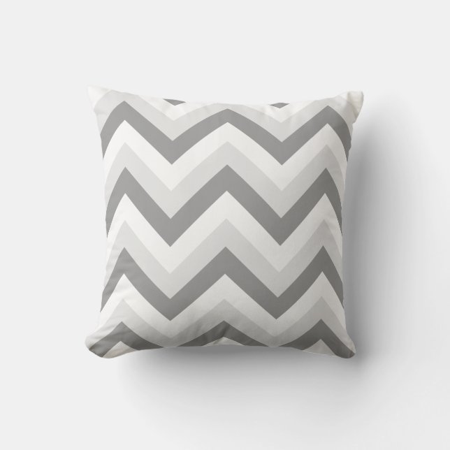 Lt Two Grey White Chervron ZigZag Cushion (Front)