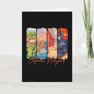 Ltimore Maryland Travelling Brushstroke Souvenir V Card