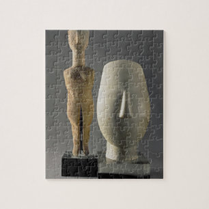 (Lto R) Figurine with crossed arms, Cycladic; head Jigsaw Puzzle