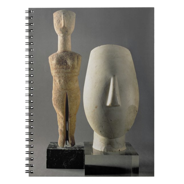 (Lto R) Figurine with crossed arms, Cycladic; head Notebook (Front)