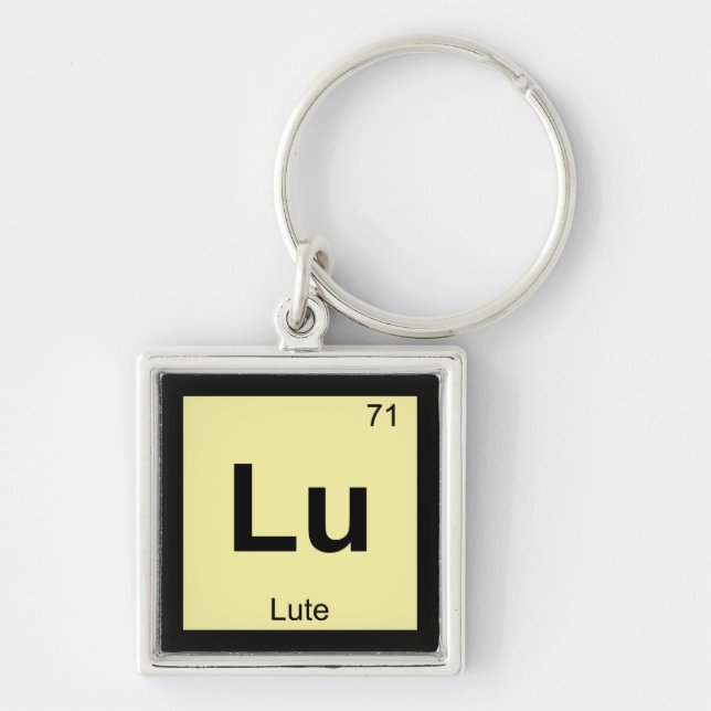 Lu - Lute Music Chemistry Periodic Table Symbol Key Ring (Front)