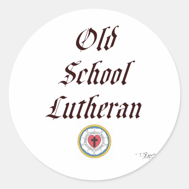 Lu-Old School Lutheran colour Classic Round Sticker (Front)