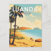 Luanda Angola Travel Art Vintage