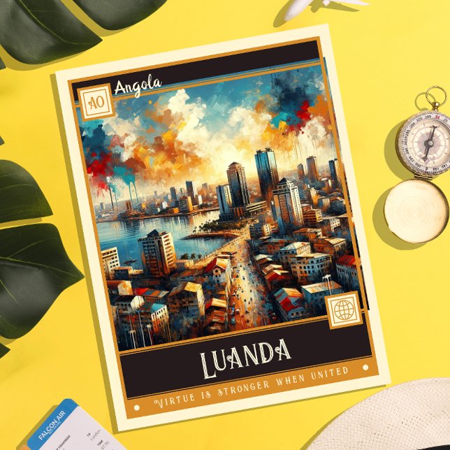 Luanda, Angola | Vintage Painting Postcard (Creator Uploaded)