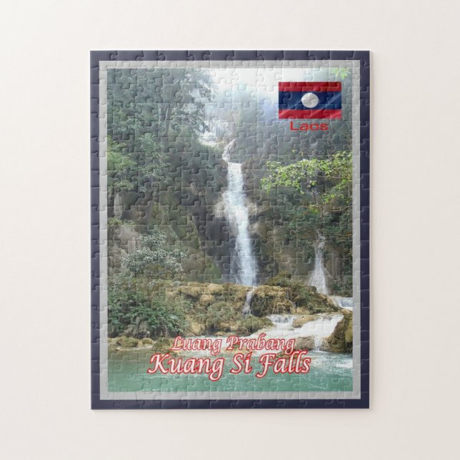 Luang Prabang - Kuang Si Falls - Laos - Jigsaw Puzzle (Vertical)