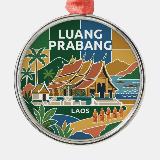 Luang Prabang Laos Metal Ornament (Front)