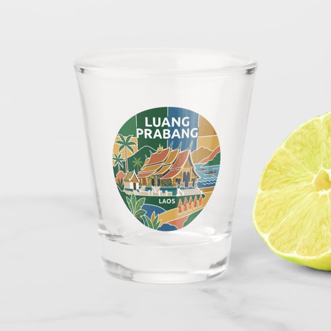 Luang Prabang Laos Shot Glass (Front)