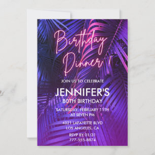 Luau 80th birthday invitations Tropical Dinner 