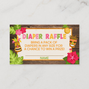 Luau Baby Shower Diaper Raffle Card