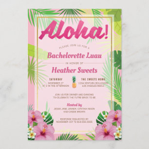 Luau Bachelorette Party Invitation